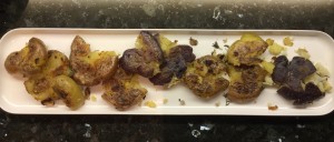 Smashed griddle potatoes